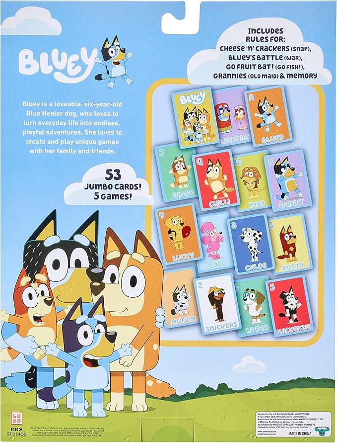 Bluey 5 in 1 Jumbo Card Games