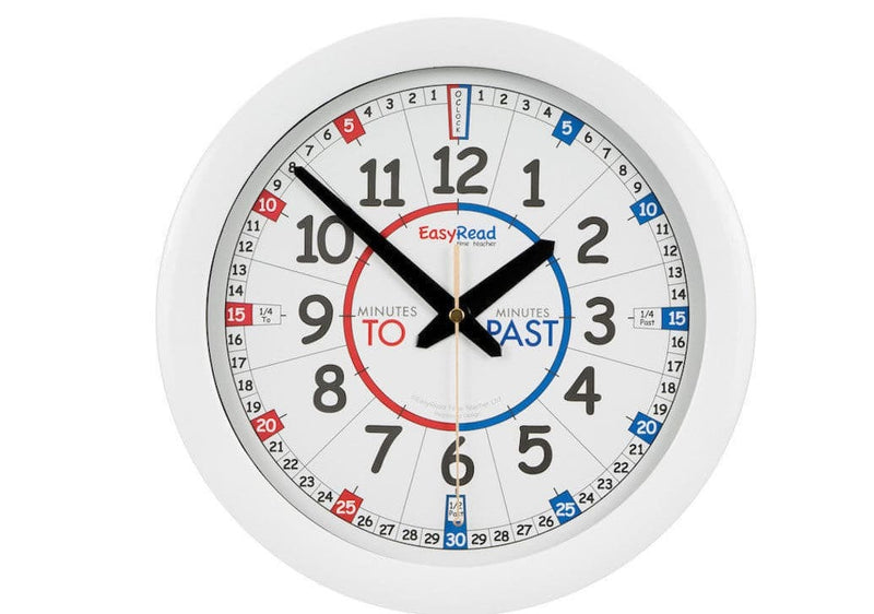 29cm Past/To Learning Wall Clock (White Face) - ERMC-EN